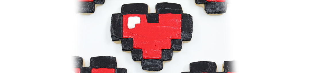 8-Bit Heart Cookies